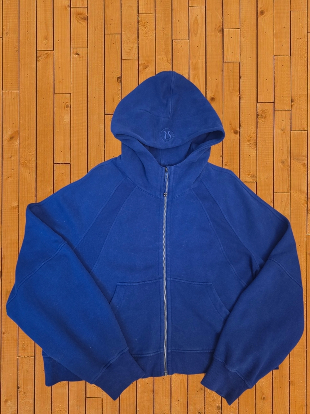 Lululemon Scuba Full Zip Hoodie Blue Oversized Thumbhole Heavyweight Sweatshirt - Picture 6 of 13